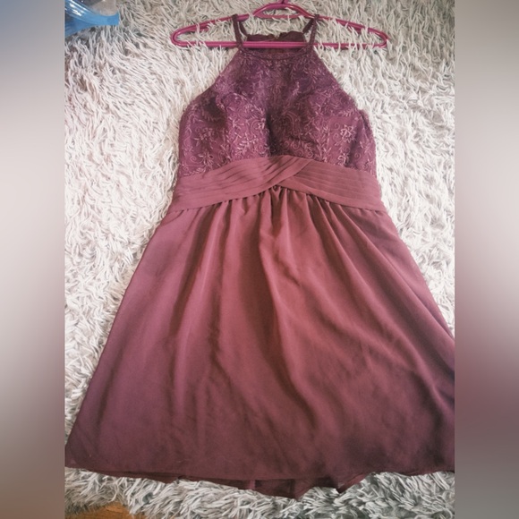 Mori-Lee Eggplant Colour Formal Cocktail Dress. Size 8. - Picture 2 of 4